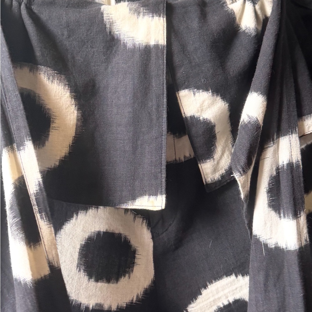 Issey Miyake Black Wide-Leg Pants with White Ring Motif - Picture 4 of 5